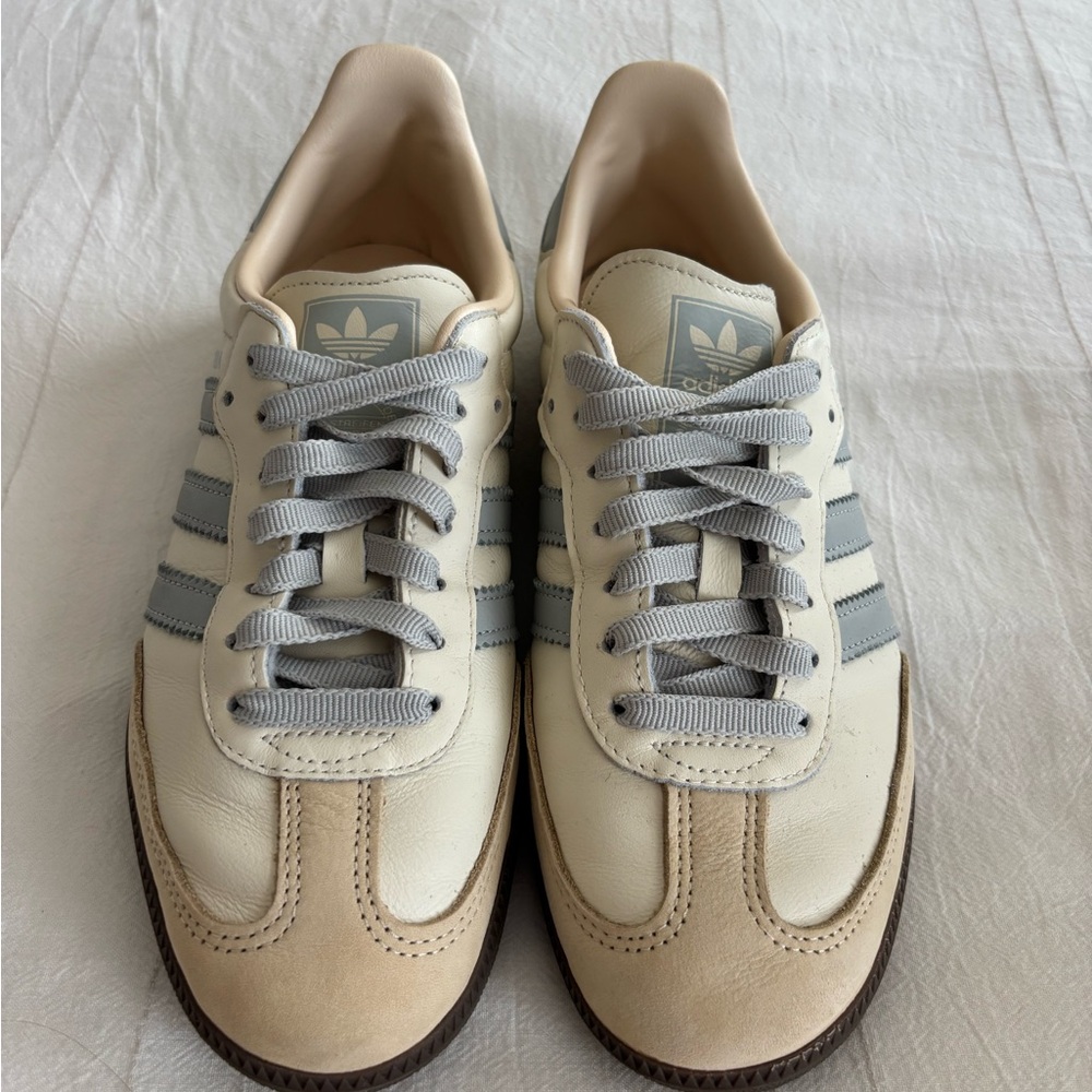 Adidas Women's Cream and Gray Sneakers
